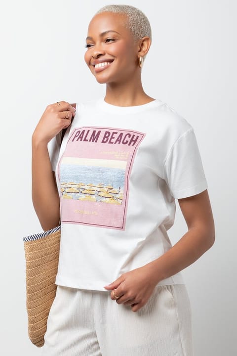 Palm Beach Short Sleeve T-Shirt White