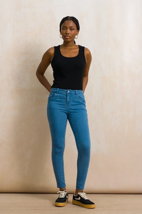 Mid Rise Skinny Denim Jeans