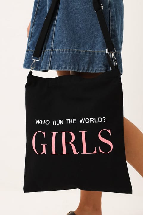 Who Run The World Canvas Shopper Bag - Multi