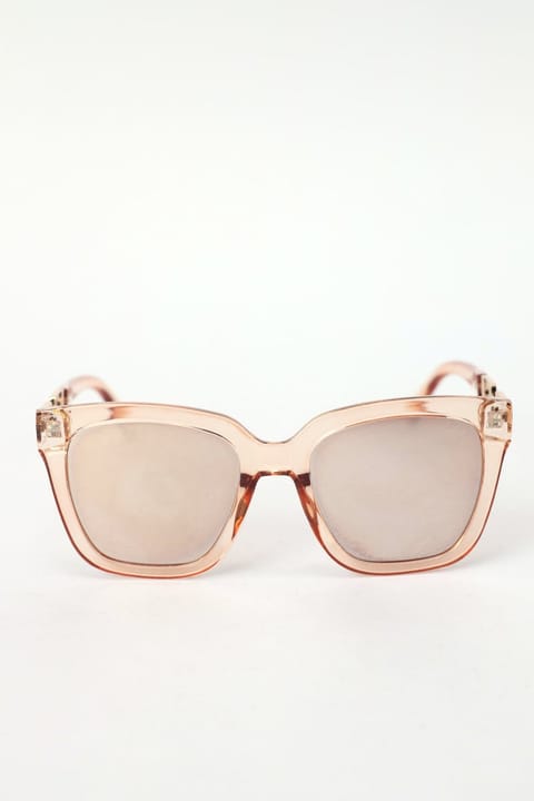 Metal Temple Design Sunglasses - Rose