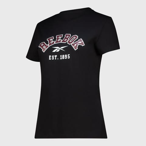 Reebok Womens Elevated Varsity Boxy Tee Black