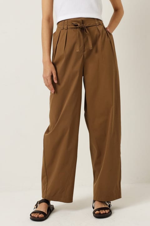 Tie Waist Twill Pant - Stone