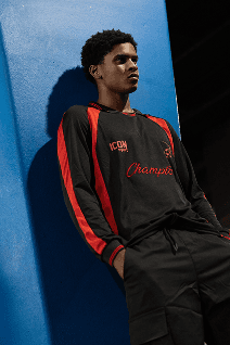 Colourblock Track Top Black Red