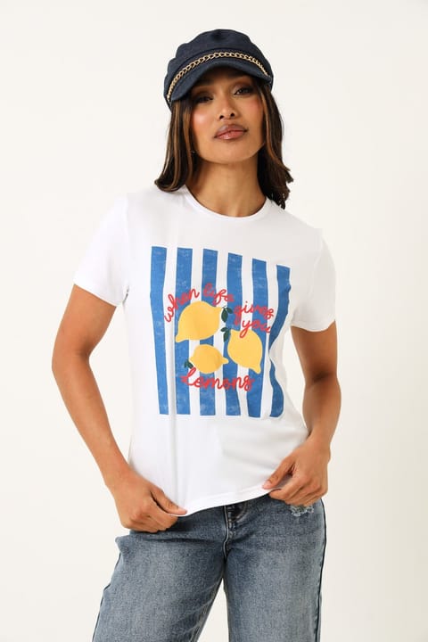 When Life Gives You Lemons Screen Tee - White