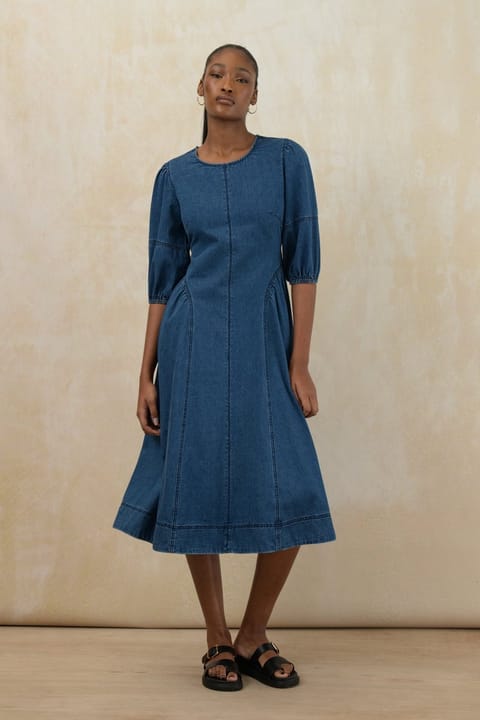 Denim Puff Sleeve Dress