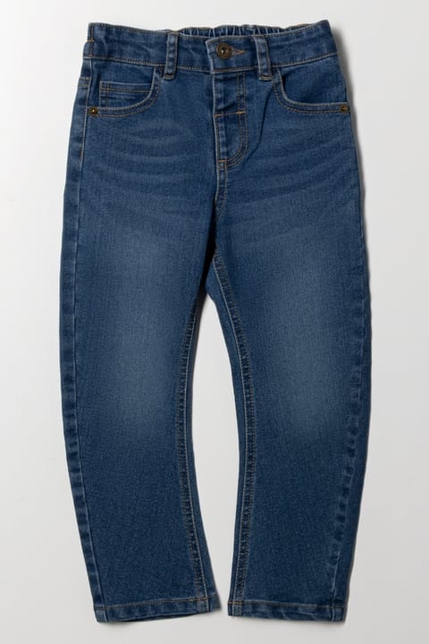 Bow Leg Denim Jeans Blue