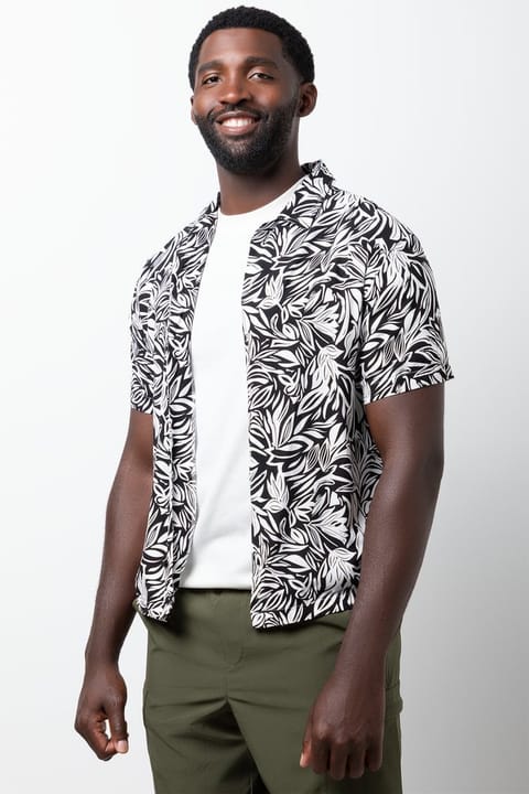 Resort Short Sleeve Shirt Black And White