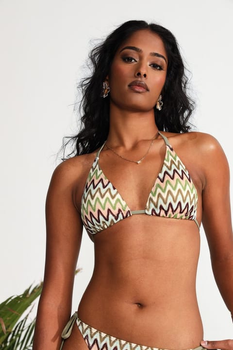 Bikini Top-Zig-Zag Crochet With Charms - Fatigue