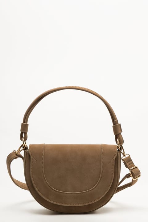Tan Suede Saddle Bag