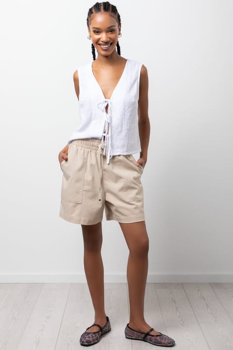 Linen Blend Woven Shorts