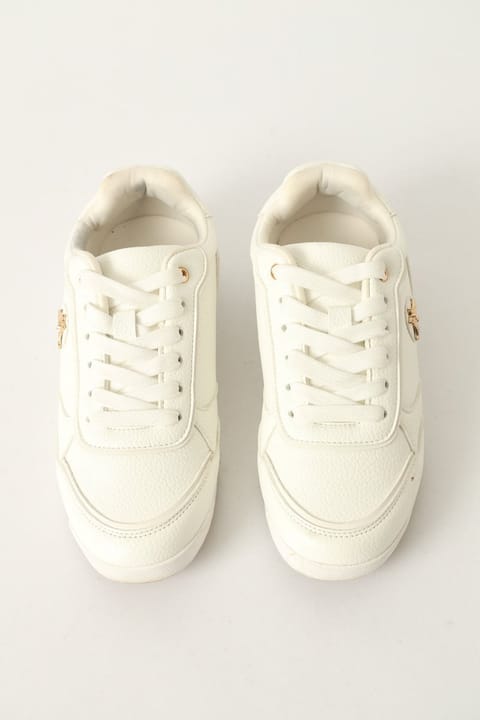 All White Bee Trim Sneaker - White