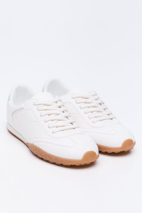 White Slimsole Casual Tennis Sneakers