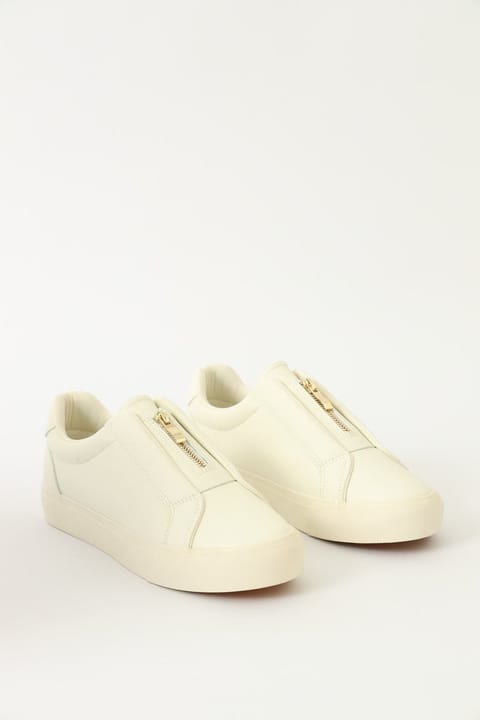 Slip On With Zip Detail Sneaker - Off White