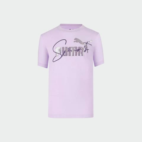 Puma Womens Graphic Logo Tee Purple