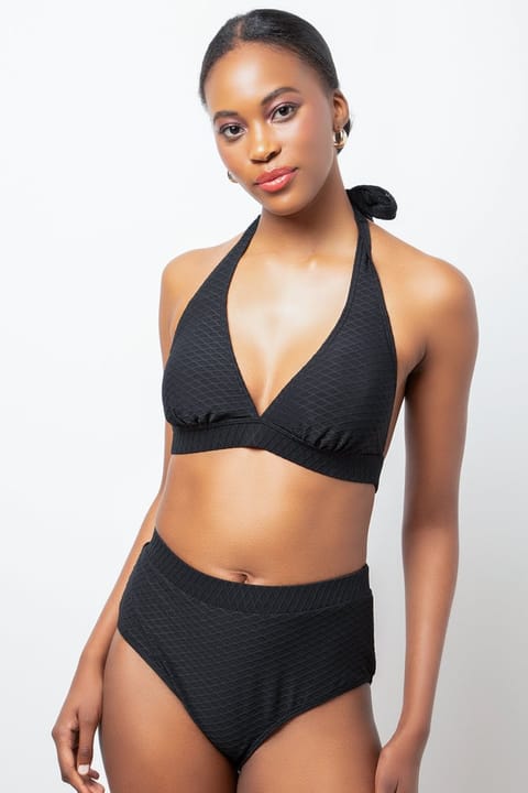Halter Neck Bikini Top Black