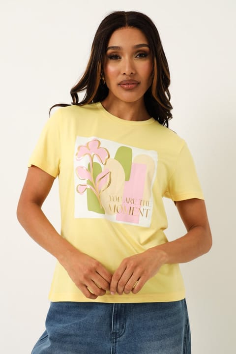 You Are The Moment Screen Tee - Yellow